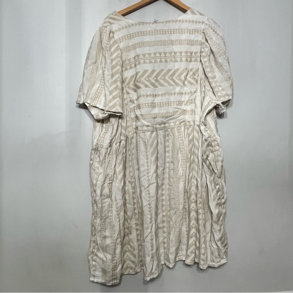 Old Navy Dress Aztec Mini Swing Smocked Pockets Cotton‎ Blend Minimalist 3X - Picture 3 of 9